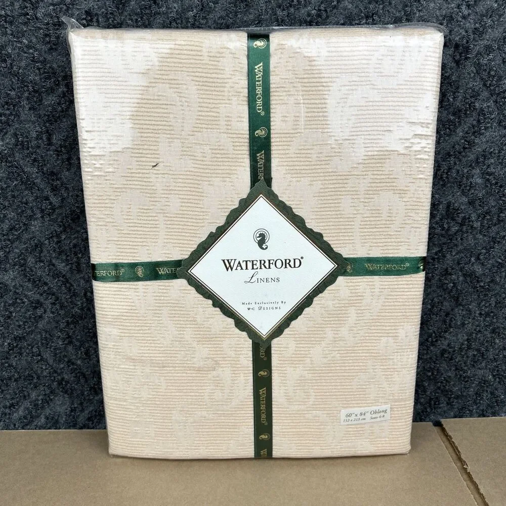 WATERFORD Linens 60” x 84” Oblong Tablecloth Imperial Chenille Banquet New